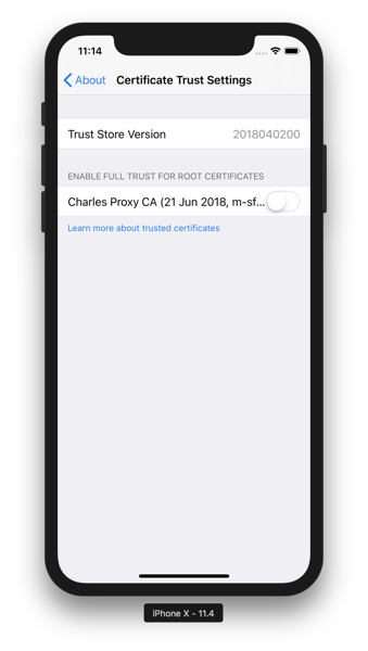 Charles - iOS Trust Settings